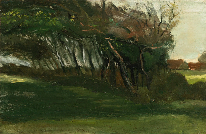 Landschap met door de wind gebogen bomen - Vincent van Gogh