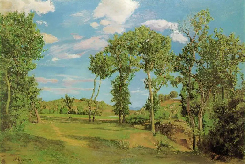 Landschap aan de oever van de Lez - Frédéric Bazille