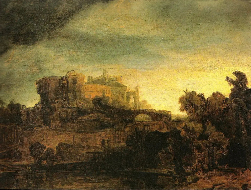 Landschap met kasteel - Rembrandt