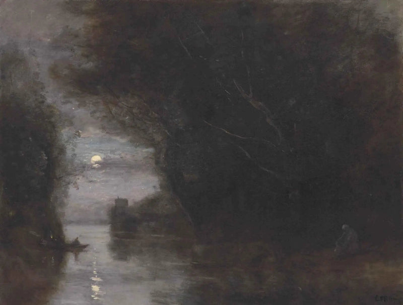Landschap bij maanlicht - Jean-Baptiste Camille Corot