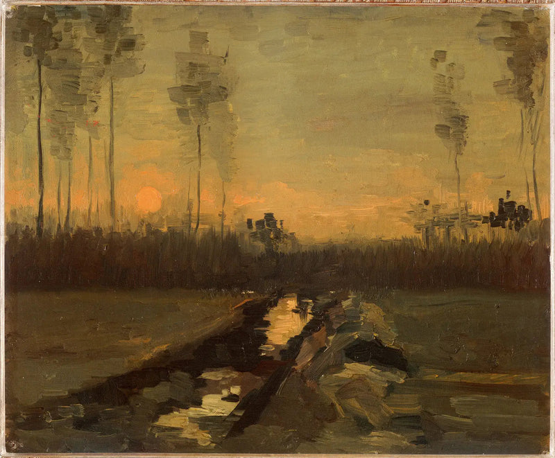 Landschap bij zonsondergang - Vincent van Gogh
