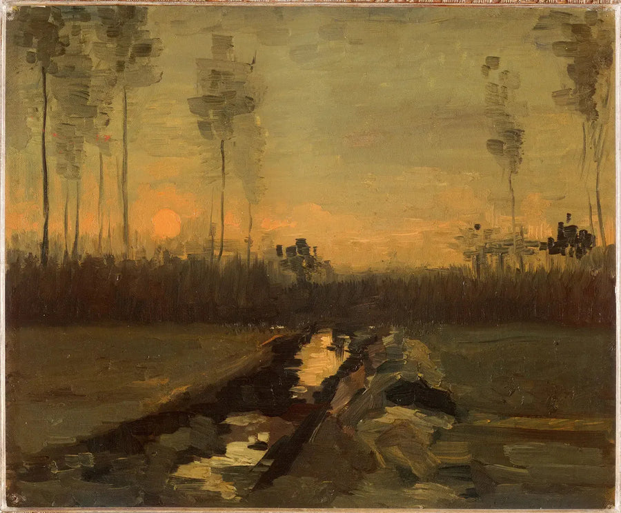 Landschap bij zonsondergang - Vincent van Gogh