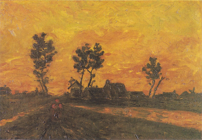 Landschap bij zonsondergang - Vincent van Gogh