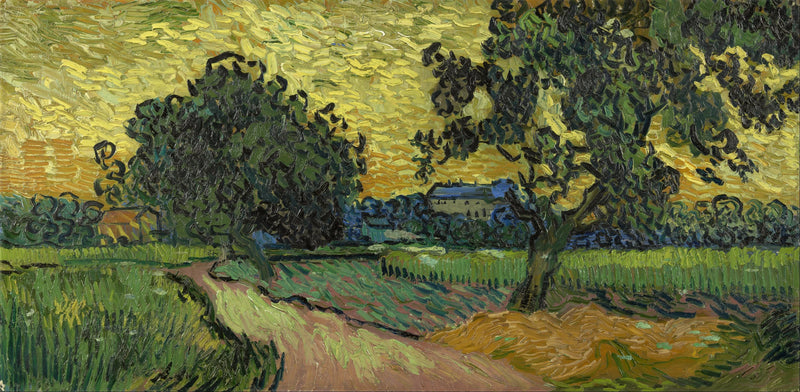 Landschap bij schemering - Vincent van Gogh