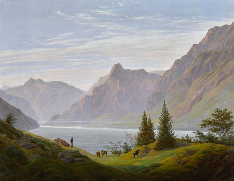 Bergmeerlandschap, ochtend - Caspar David Friedrich