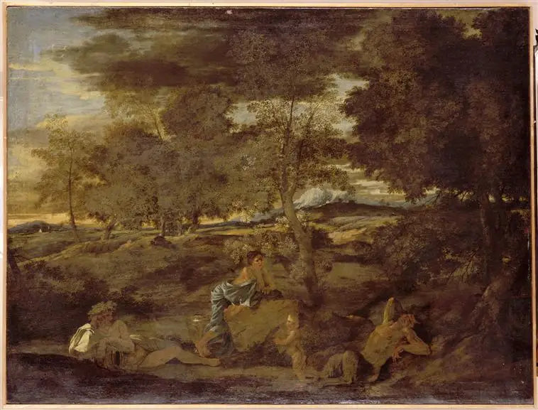 Landschap met slapende satyr - Nicolas Poussin