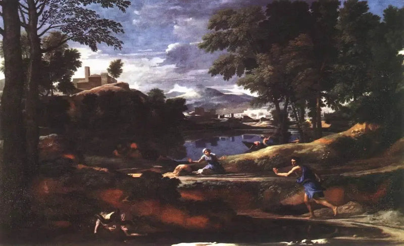 Landschap met slang - Nicolas Poussin