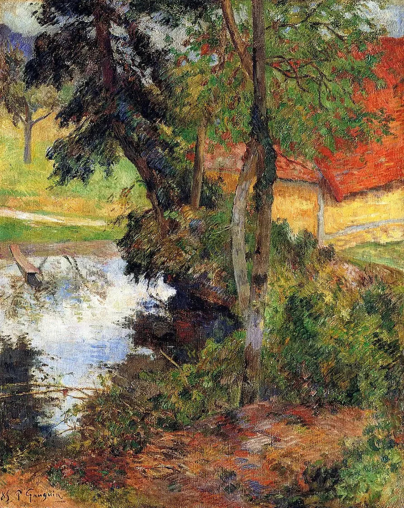 Landschap met rood dak - Paul Gauguin