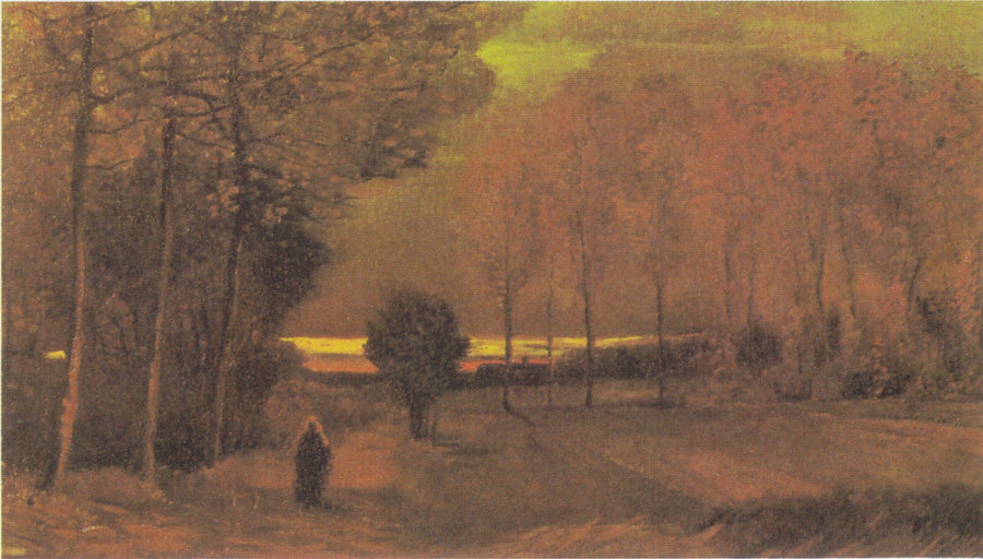 Herfstlandschap bij schemering - Vincent van Gogh