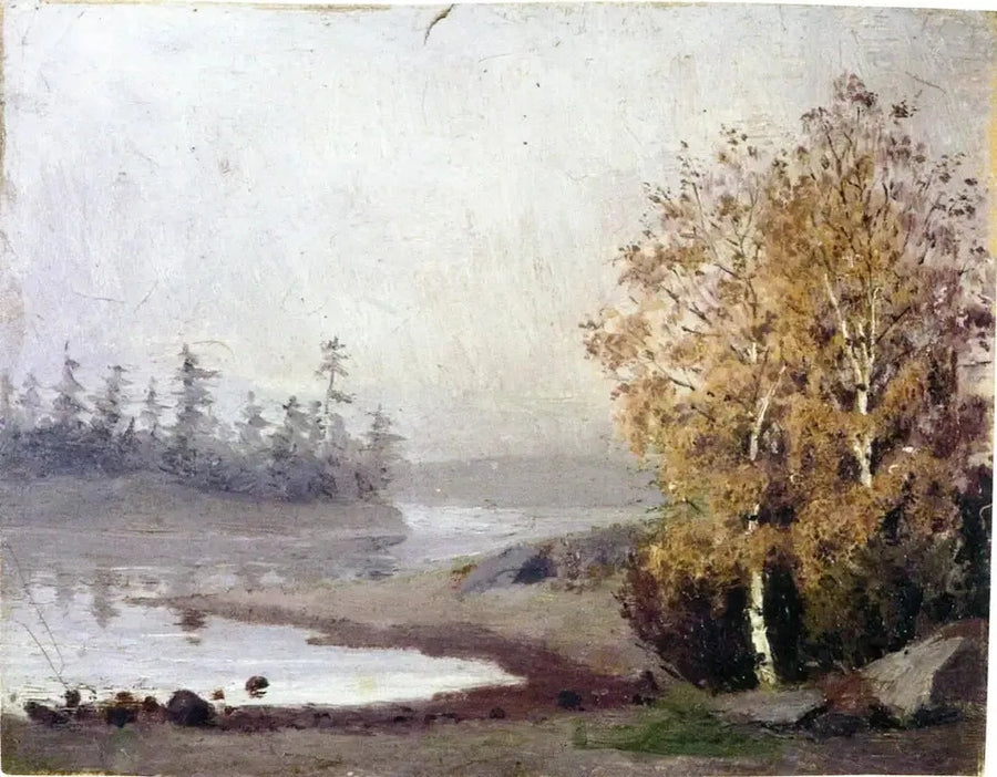 Landschap met bomen en water - Edvard Munch