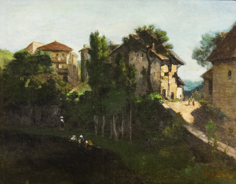 Landschap met wassende vrouwen - Gustave Courbet
