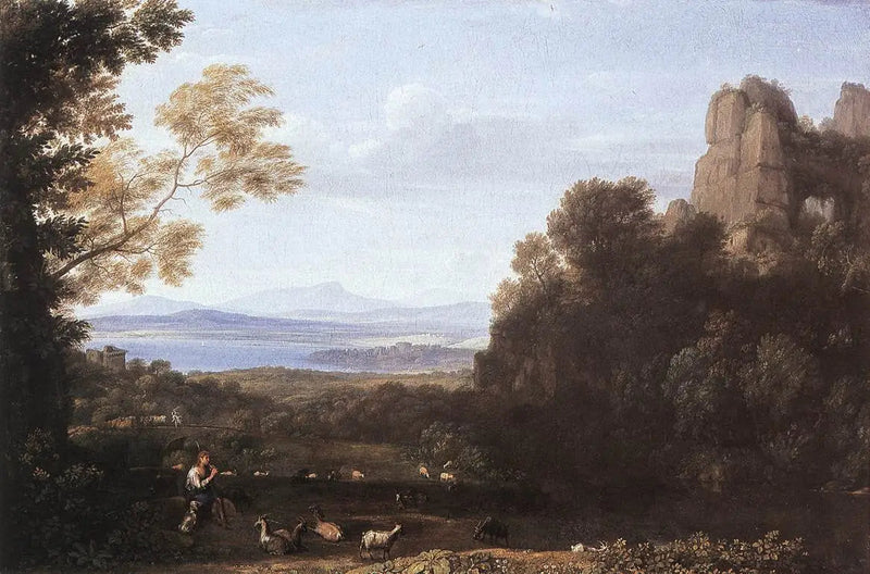 Landschap met Apollo en Mercurius - Claude Lorrain