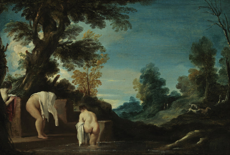 Landschap met baders - Guercino