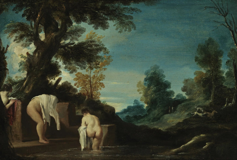 Landschap met baders - Guercino