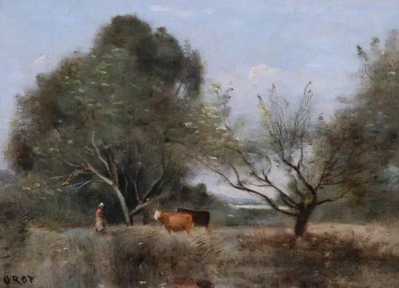 Landschap met vee - Jean-Baptiste Camille Corot