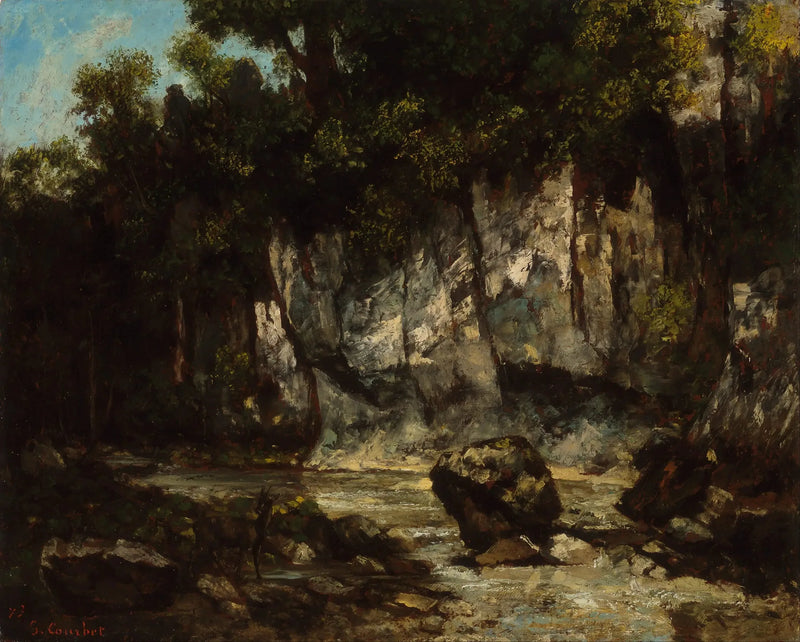 Landschap met hert - Gustave Courbet