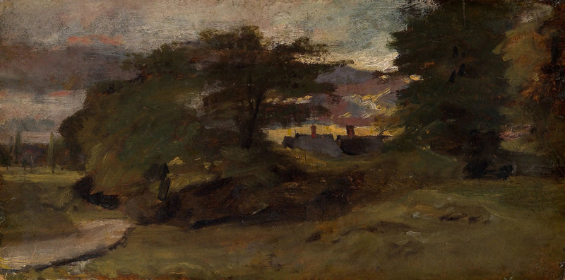 Landschap met chalets - John Constable