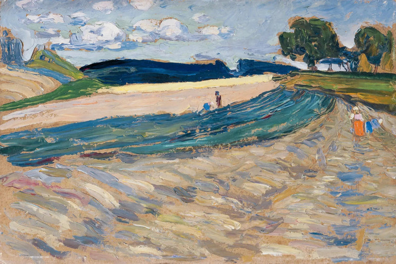 Landschap met gele akker - Vassily Kandinsky