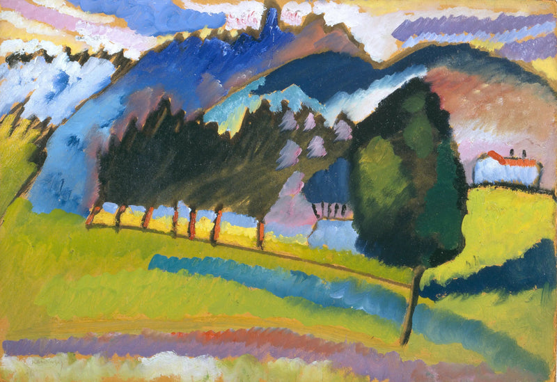 Landschap met heuvelachtige heuvels - Vassily Kandinsky