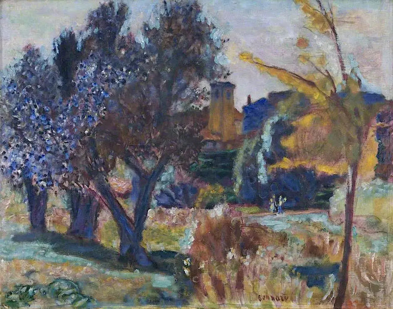 Landschap met olijfbomen en een kapel - Pierre Bonnard