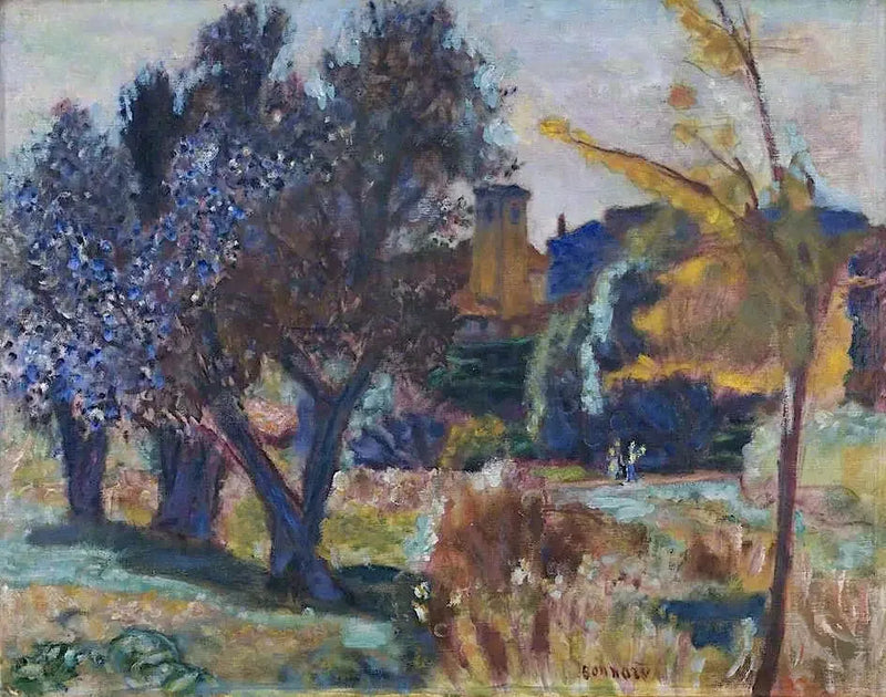 Landschap met olijfbomen en een kapel - Pierre Bonnard