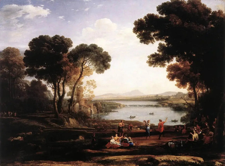 Landschap met dansende personages (De Molen) - Claude Lorrain