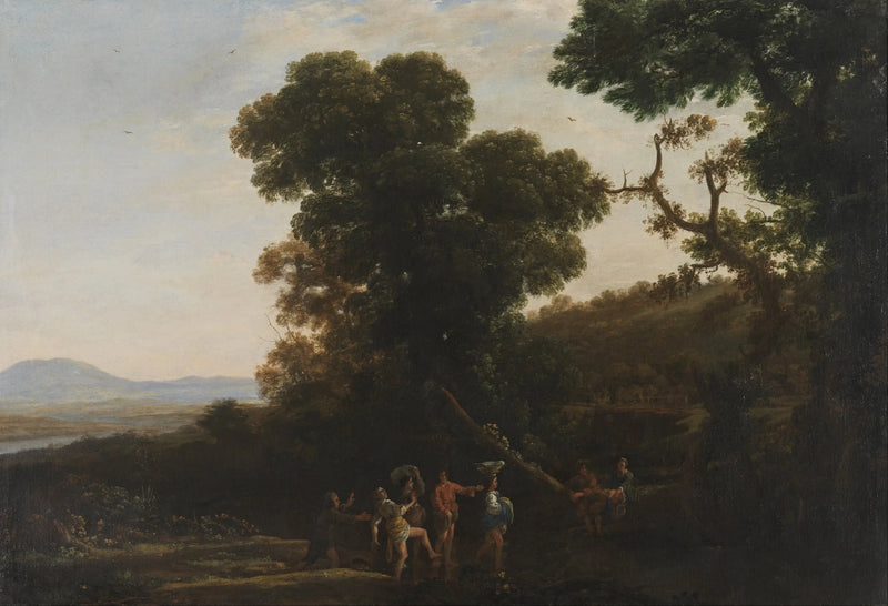 Landschap met personages die in een beekje spelen - Claude Lorrain