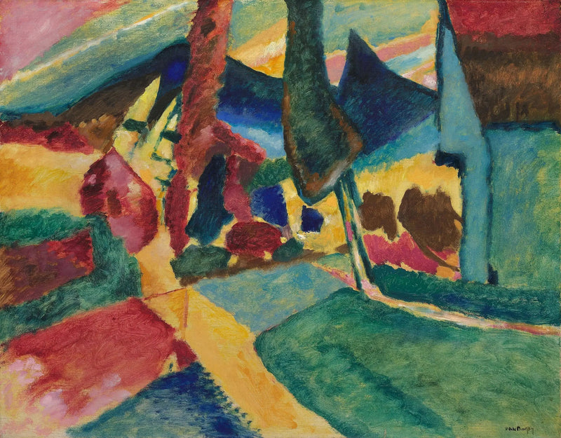 Landschap met twee populieren - Vassily Kandinsky
