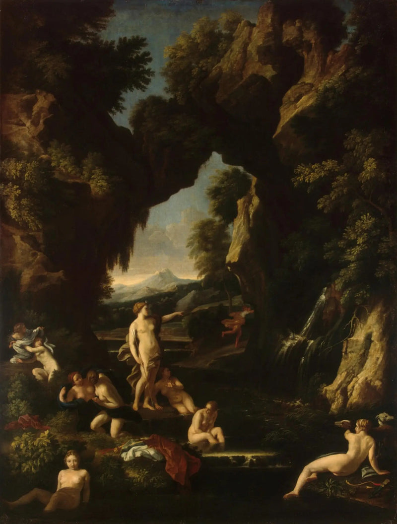 Landschap met Diana en Actaeon - Nicolas Poussin