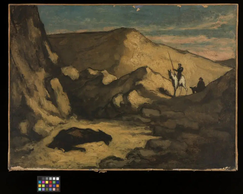 Landschap met Don Quichotte en de dode muilezel - Honoré Daumier
