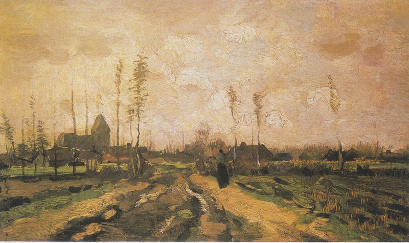Landschap met kerk en huizen - Vincent van Gogh
