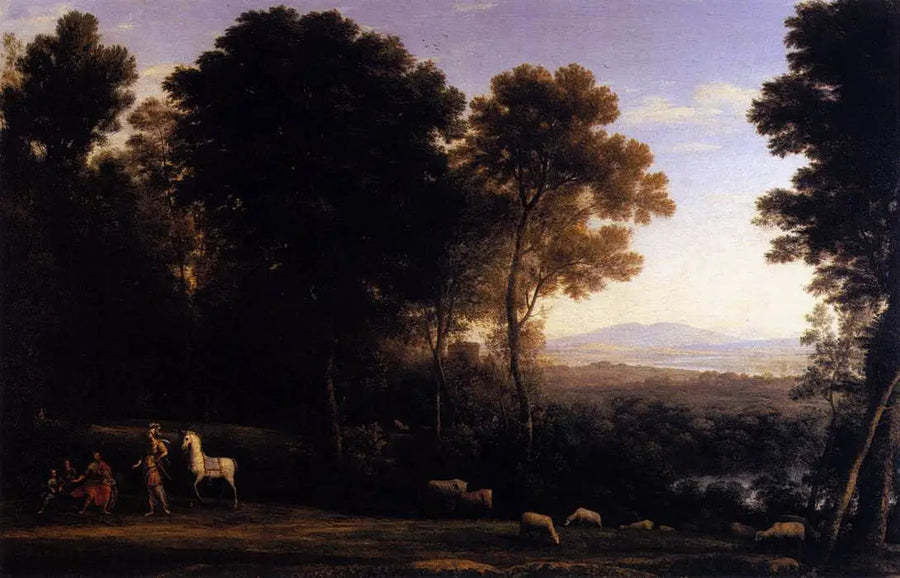Landschap met Erminia in gesprek met de oude man en zijn zonen - Claude Lorrain