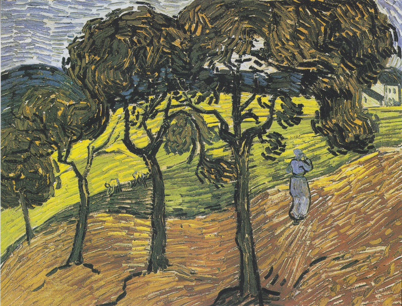 Landschap met bomen en figuren - Vincent van Gogh