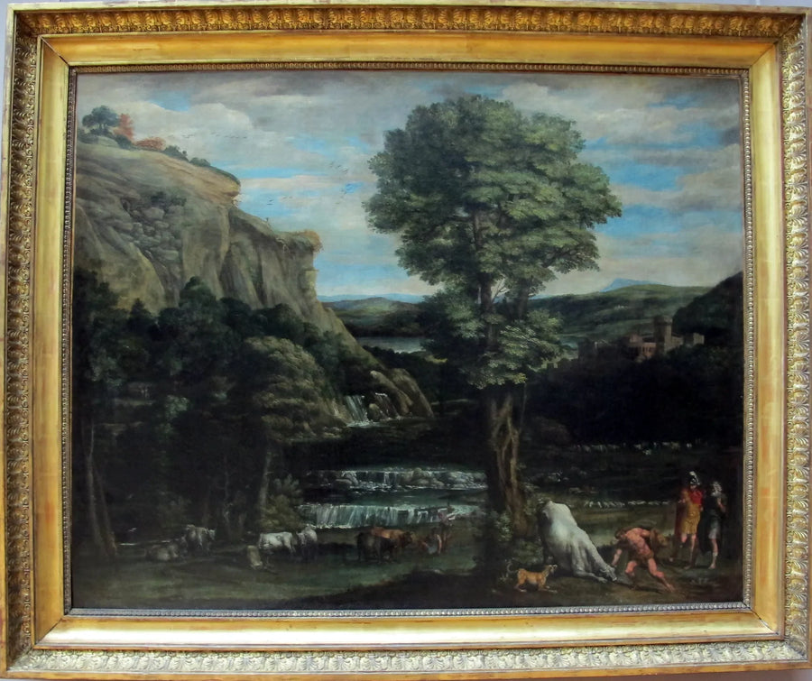Landschap met Hercules die Acheloös vecht, veranderd in een stier - Domenichino