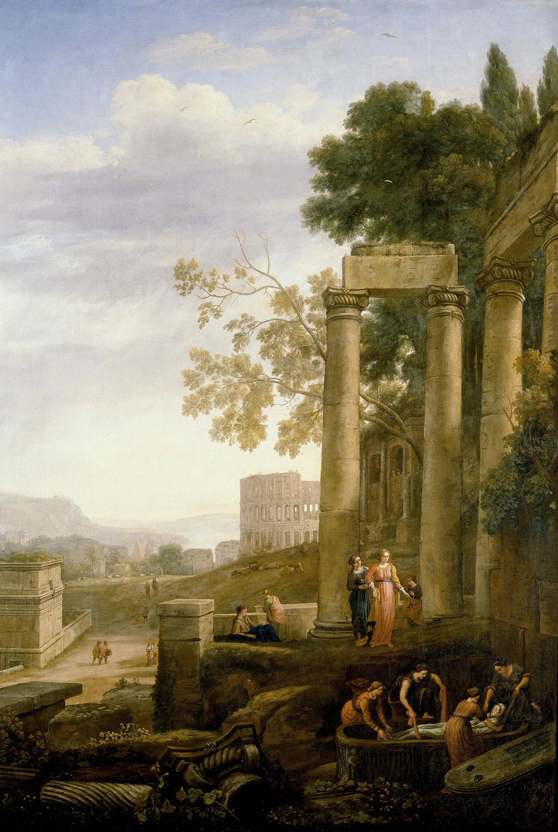 Landschap met de begrafenis van Sint Serafina - Claude Lorrain