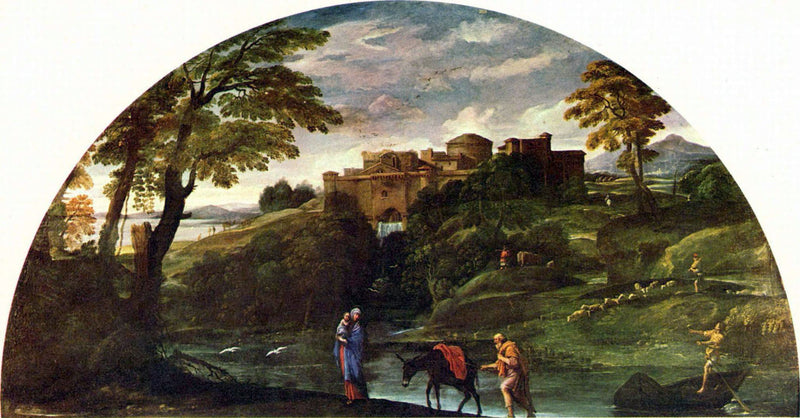 Landschap met de Vlucht naar Egypte - Annibale Carracci
