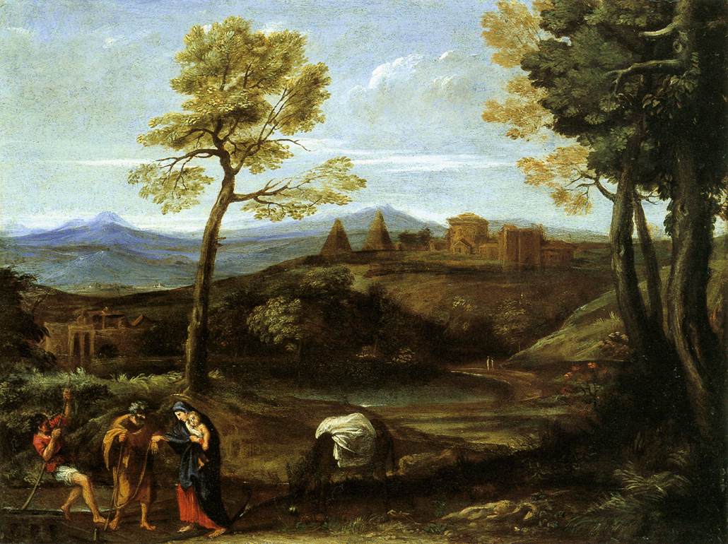 Landschap met De vlucht naar Egypte - Domenichino