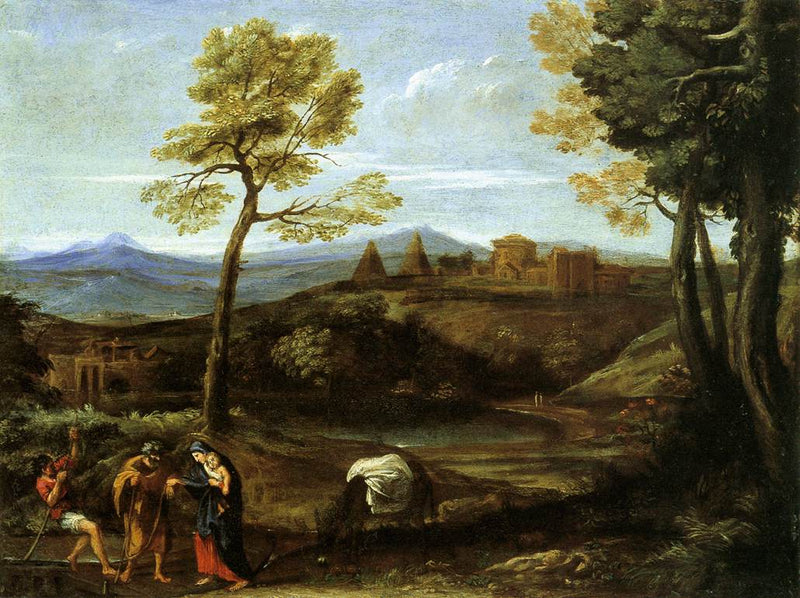 Landschap met De vlucht naar Egypte - Domenichino
