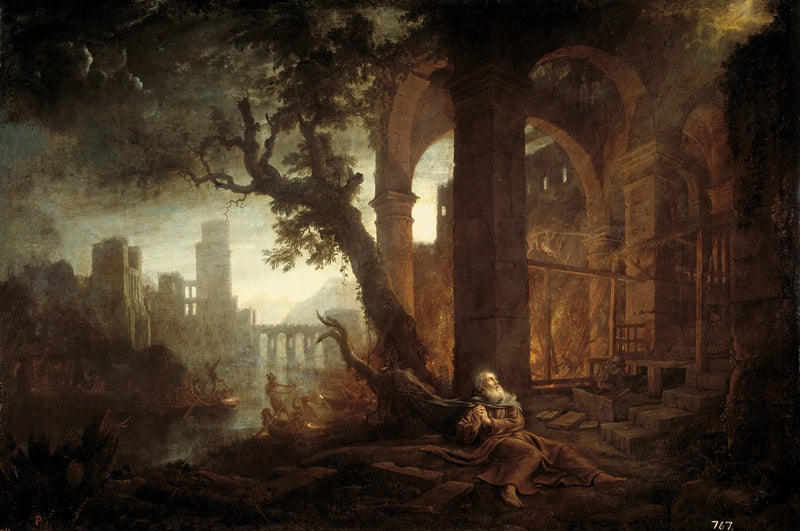 Landschap met de verleiding van Sint-Antonius - Claude Lorrain