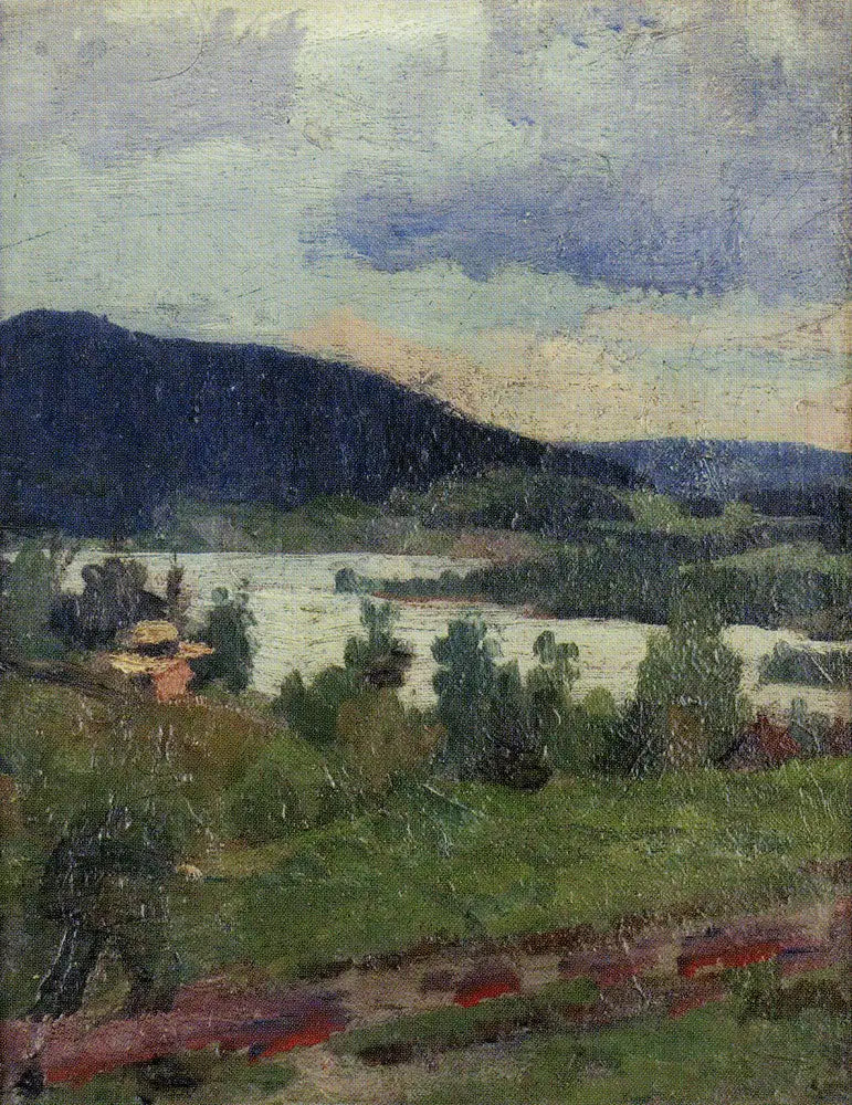 Landschap met meer en bos - Edvard Munch