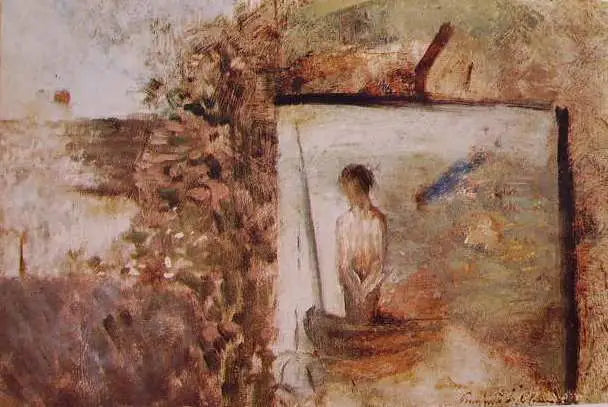Landschap met ''De Arme Visser'' van Puvis de Chavannes - Georges Seurat