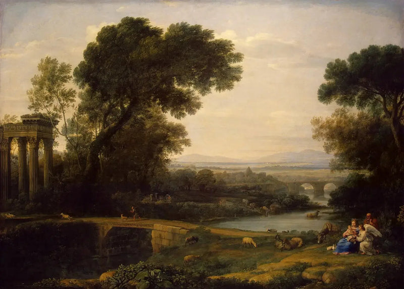 Landschap met de rust tijdens de vlucht naar Egypte - Claude Lorrain