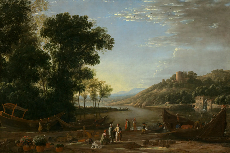 Landschap met handelaren - Claude Lorrain