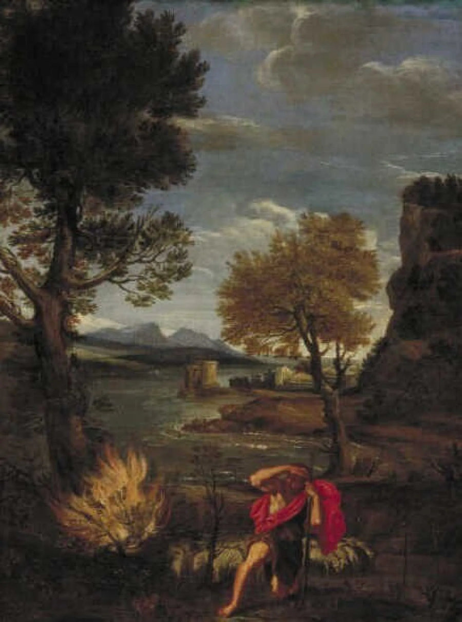 Landschap met Mozes en de brandende braamstruik - Domenichino