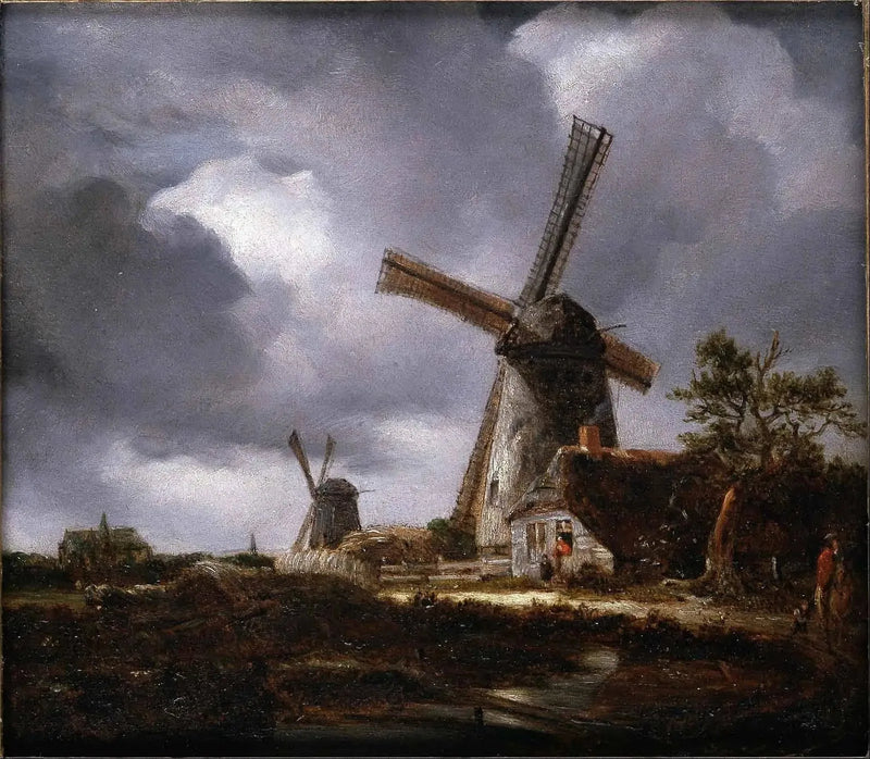 Landschap met windmolens bij Haarlem, naar Jacob van Ruisdael - John Constable