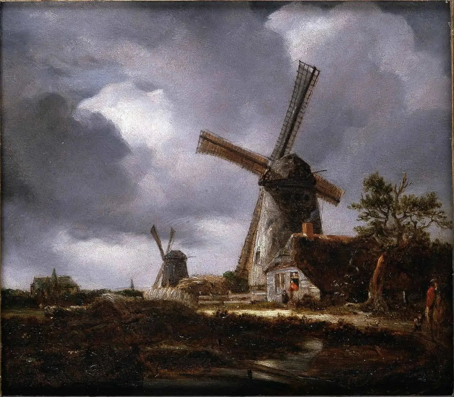 Landschap met windmolens bij Haarlem, naar Jacob van Ruisdael - John Constable