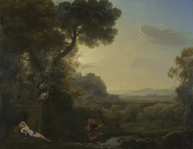 Landschap met narcis en Echo - Claude Lorrain