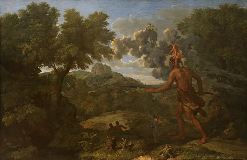 Landschap met blinde Orion die op zoek is naar de zon - Nicolas Poussin