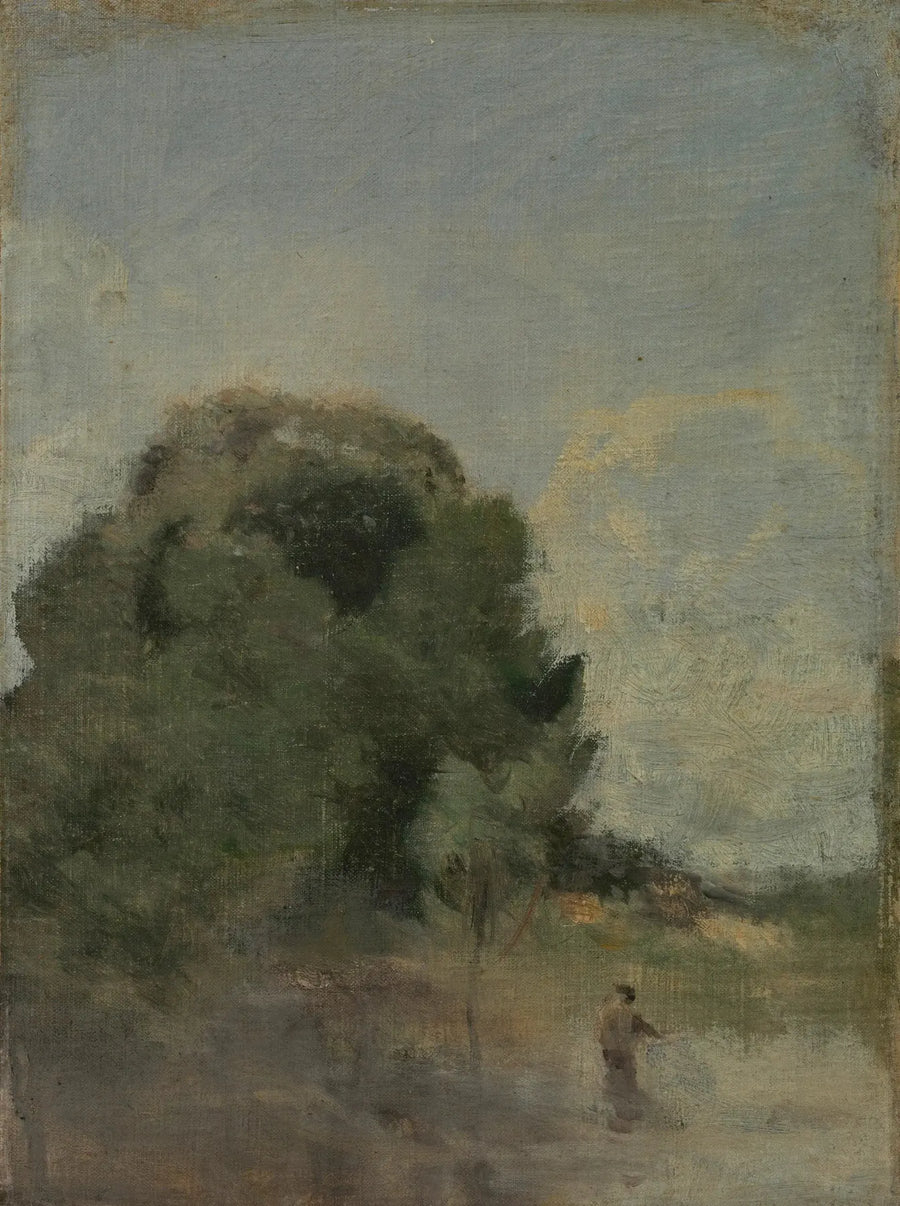 Landschap met visser - Jean-Baptiste Camille Corot