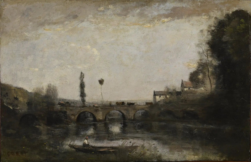 Landschap met brug - Jean-Baptiste Camille Corot